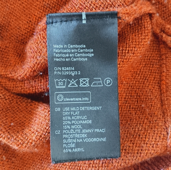 H & M Sweater Women's Size S Lightweight Wool Blend Orange/Rust Color - Picture 6 of 10